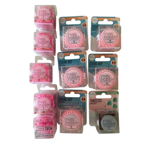 11 Pack 33 piece Invisibobble Spiral Hair Ring Tie Traceless Strong Grip - Picture 1 of 1